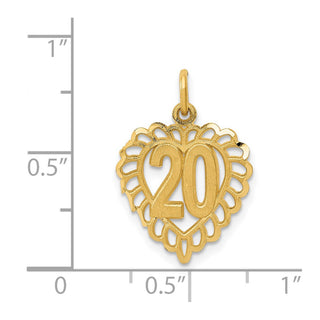 14k Yellow Gold 20 In Heart Charm