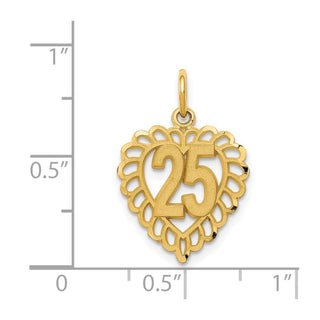 14k Yellow Gold 25 In A Heart Charm