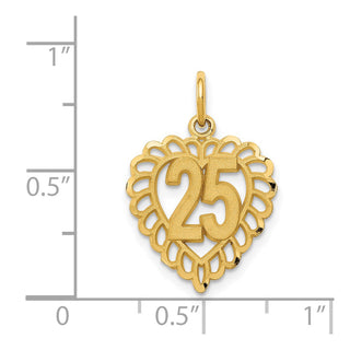14k Yellow Gold 25 In A Heart Charm