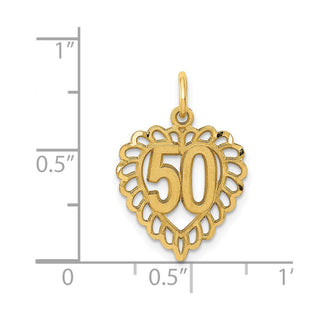 14k Yellow Gold 50 In Heart Charm