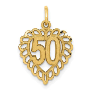 14k Yellow Gold 50 In Heart Charm