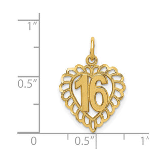 14k Yellow Gold 16 In A Heart Charm