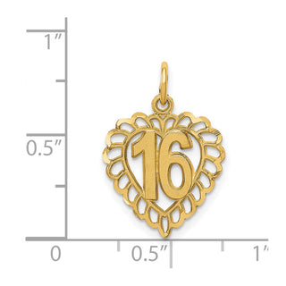 14k Yellow Gold 16 In A Heart Charm