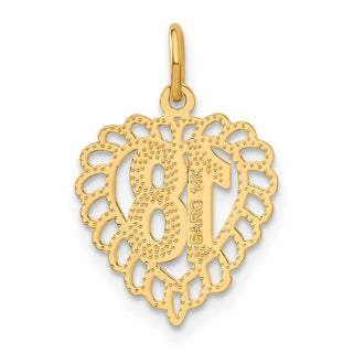 14k Yellow Gold 18 In Heart Charm