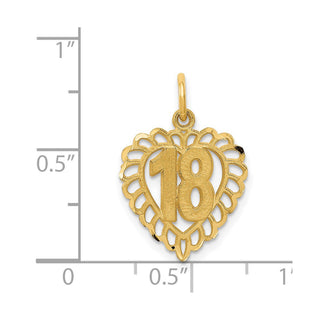 14k Yellow Gold 18 In Heart Charm