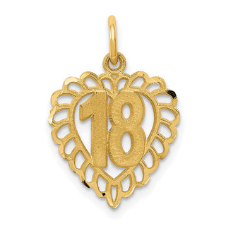 14k Yellow Gold 18 In Heart Charm