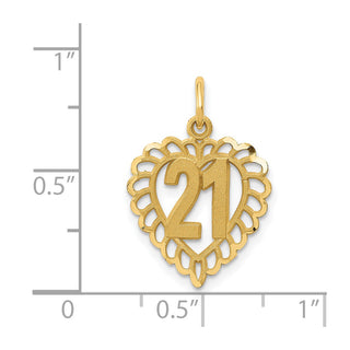 14k Yellow Gold 21 In Heart Charm