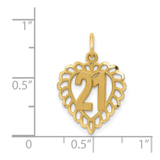 14k Yellow Gold 21 In Heart Charm