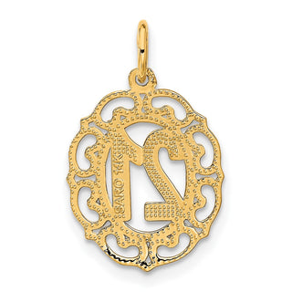 14k Yellow Gold Diamond-cut 21 in Oval Pendant