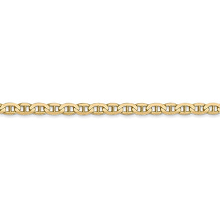 18" 14k Yellow Gold 3mm Concave Anchor Chain Necklace
