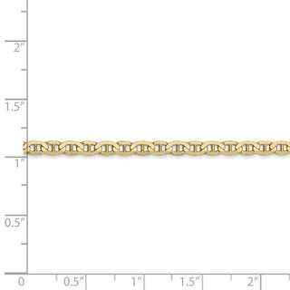 24" 14k Yellow Gold 3mm Concave Anchor Chain Necklace