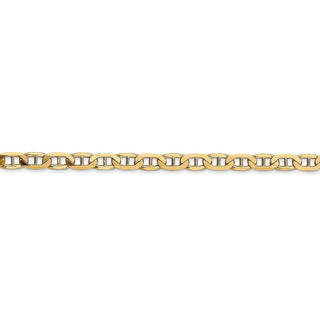 24" 14k Yellow Gold 3.75mm Concave Anchor Chain Necklace