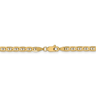 16" 14k Yellow Gold 3.75mm Concave Anchor Chain Necklace