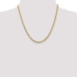 20" 14k Yellow Gold 3.75mm Concave Anchor Chain Necklace
