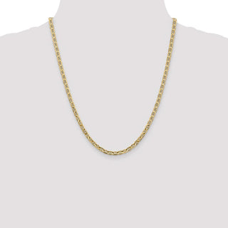 22" 14k Yellow Gold 3.75mm Concave Anchor Chain Necklace