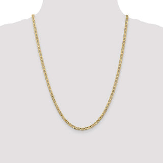 24" 14k Yellow Gold 3.75mm Concave Anchor Chain Necklace