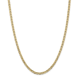 10" 14k Yellow Gold 3.75mm Concave Anchor Chain Anklet