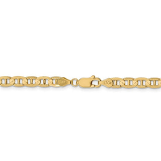 18" 14k Yellow Gold 4.5mm Concave Anchor Chain Necklace