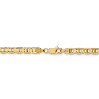 16" 14k Yellow Gold 4.5mm Concave Anchor Chain Necklace
