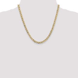 20" 14k Yellow Gold 4.5mm Concave Anchor Chain Necklace