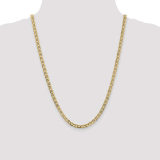 24" 14k Yellow Gold 4.5mm Concave Anchor Chain Necklace