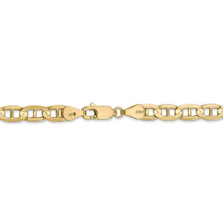 18" 14k Yellow Gold 5.25mm Concave Anchor Chain Necklace
