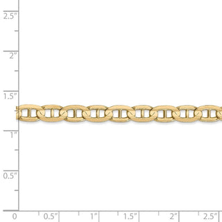 22" 14k Yellow Gold 5.25mm Concave Anchor Chain Necklace