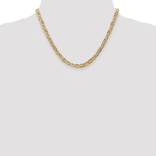 18" 14k Yellow Gold 5.25mm Concave Anchor Chain Necklace