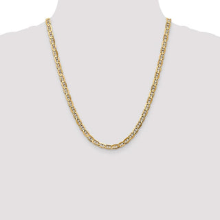 22" 14k Yellow Gold 5.25mm Concave Anchor Chain Necklace