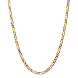 22" 14k Yellow Gold 5.25mm Concave Anchor Chain Necklace