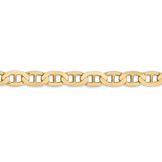 7" 14k Yellow Gold 6.25mm Concave Anchor Chain Bracelet
