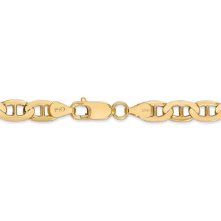 18" 14k Yellow Gold 6.25mm Concave Anchor Chain Necklace
