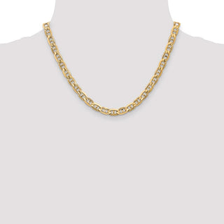 18" 14k Yellow Gold 6.25mm Concave Anchor Chain Necklace
