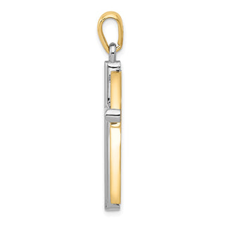14k Yellow and White Gold Latin Cross Pendant CG10