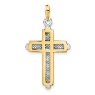 14k Yellow and White Gold Latin Cross Pendant CG10
