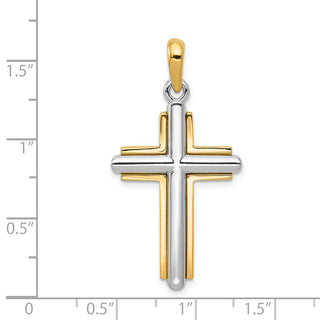 14k Yellow and White Gold Latin Cross Pendant CG10