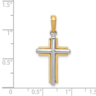 14k Yellow and White Gold Cross Pendant CG11