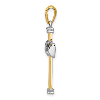 14k Yellow and White Gold Latin Cross Pendant CG17