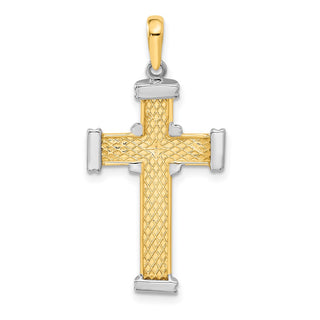 14k Yellow and White Gold Latin Cross Pendant CG17