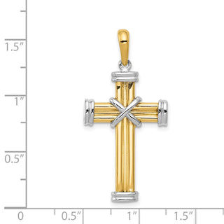 14k Yellow and White Gold Latin Cross Pendant CG17