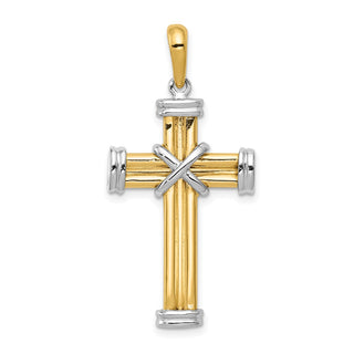 14k Yellow and White Gold Latin Cross Pendant CG17