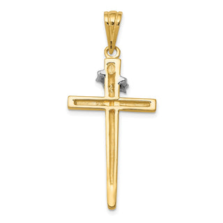 14k Yellow and White Gold Cross Pendant CG30A