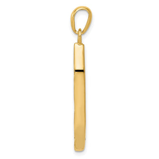 14k Yellow Gold with Rhodium Mezuzah with Shin Pendant