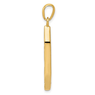 14k Yellow Gold with Rhodium Mezuzah with Shin Pendant