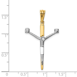 14k Yellow and White Gold Passion Crucifix Pendant