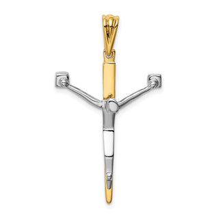 14k Yellow and White Gold Passion Crucifix Pendant