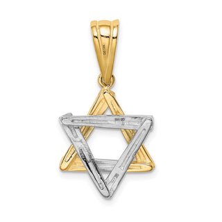 14k Yellow and White Gold Star Of David Pendant CG52