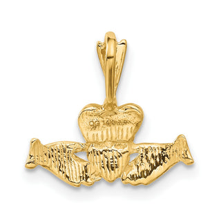 14k Yellow Gold Claddagh Pendant CH107