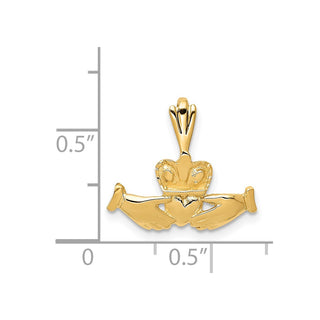 14k Yellow Gold Claddagh Pendant CH107