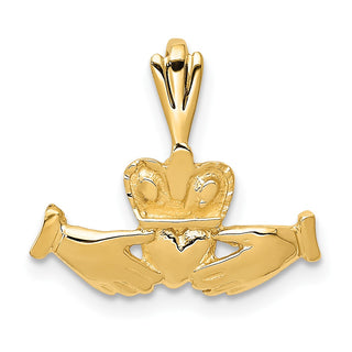 14k Yellow Gold Claddagh Pendant CH107